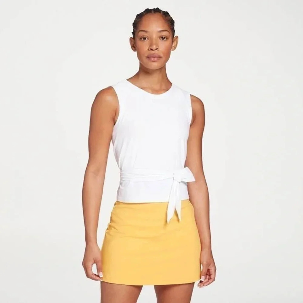 Women's White Calia Crop Wrap and Tie Tank ***Size LARGE***